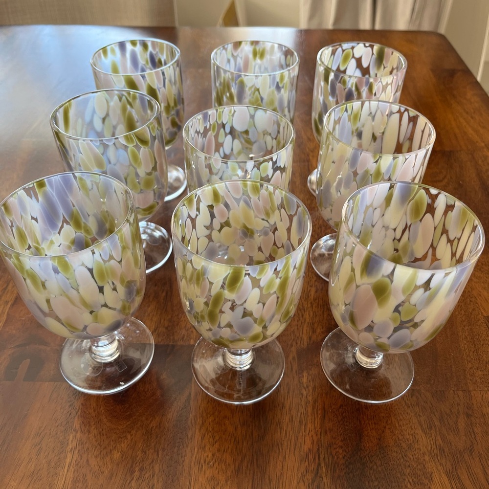 Anthropologie Charlie Confetti Glass Goblets